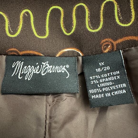 Maggie Barnes Womens Size 1X Boho Festival Ethnic Print Swing Jacket Artsy - Picture 3 of 7